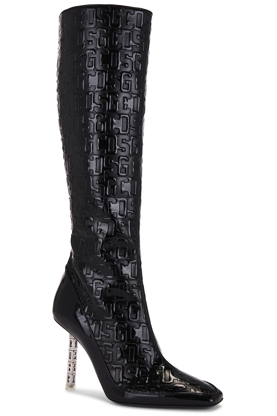 Patent Monogram Logo Chain Boots - 2