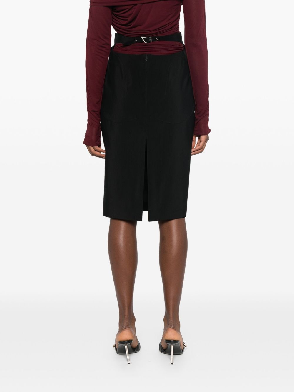 buckled tailored skirt - 4