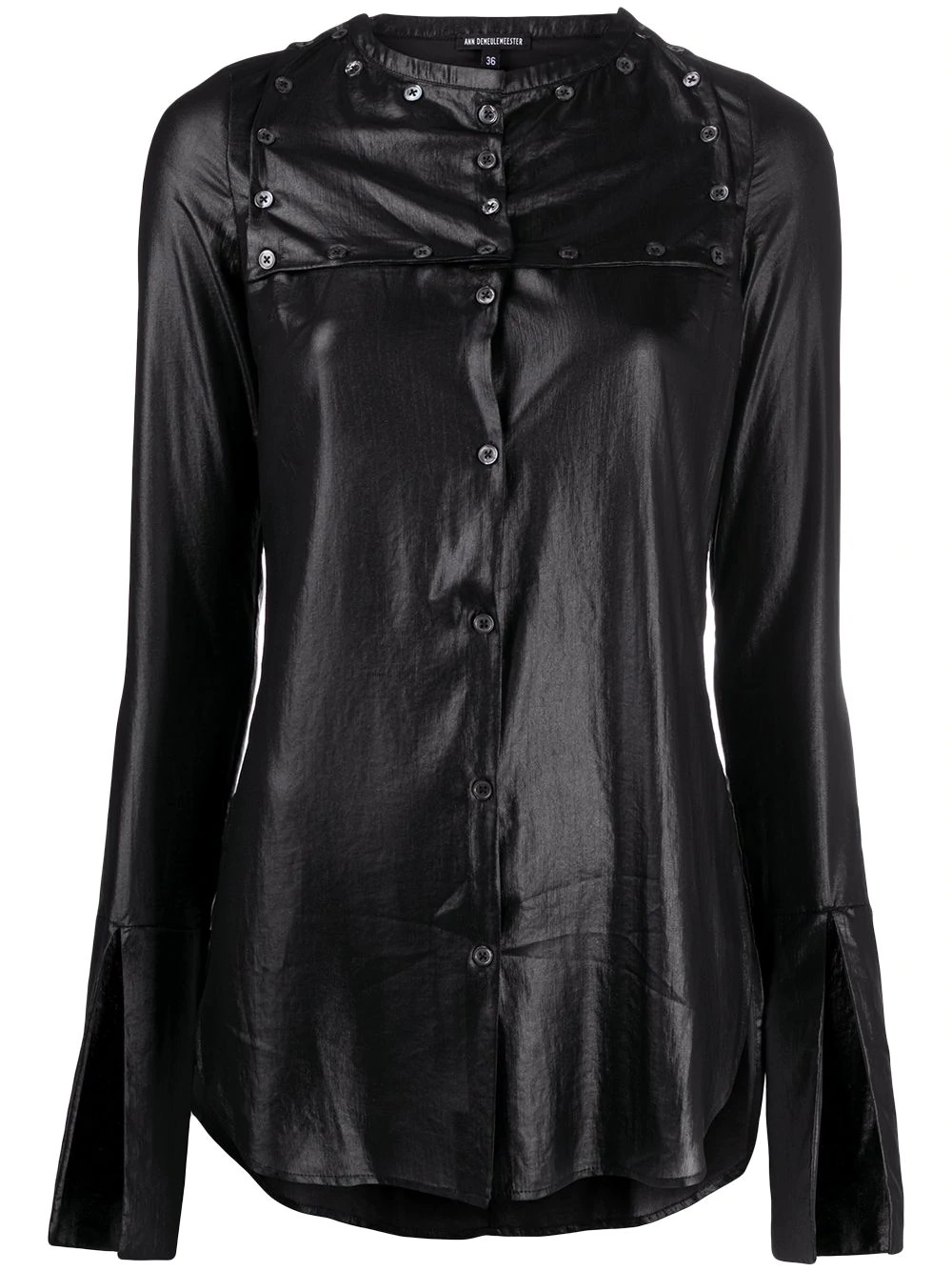 faux leather buttoned shirt - 1