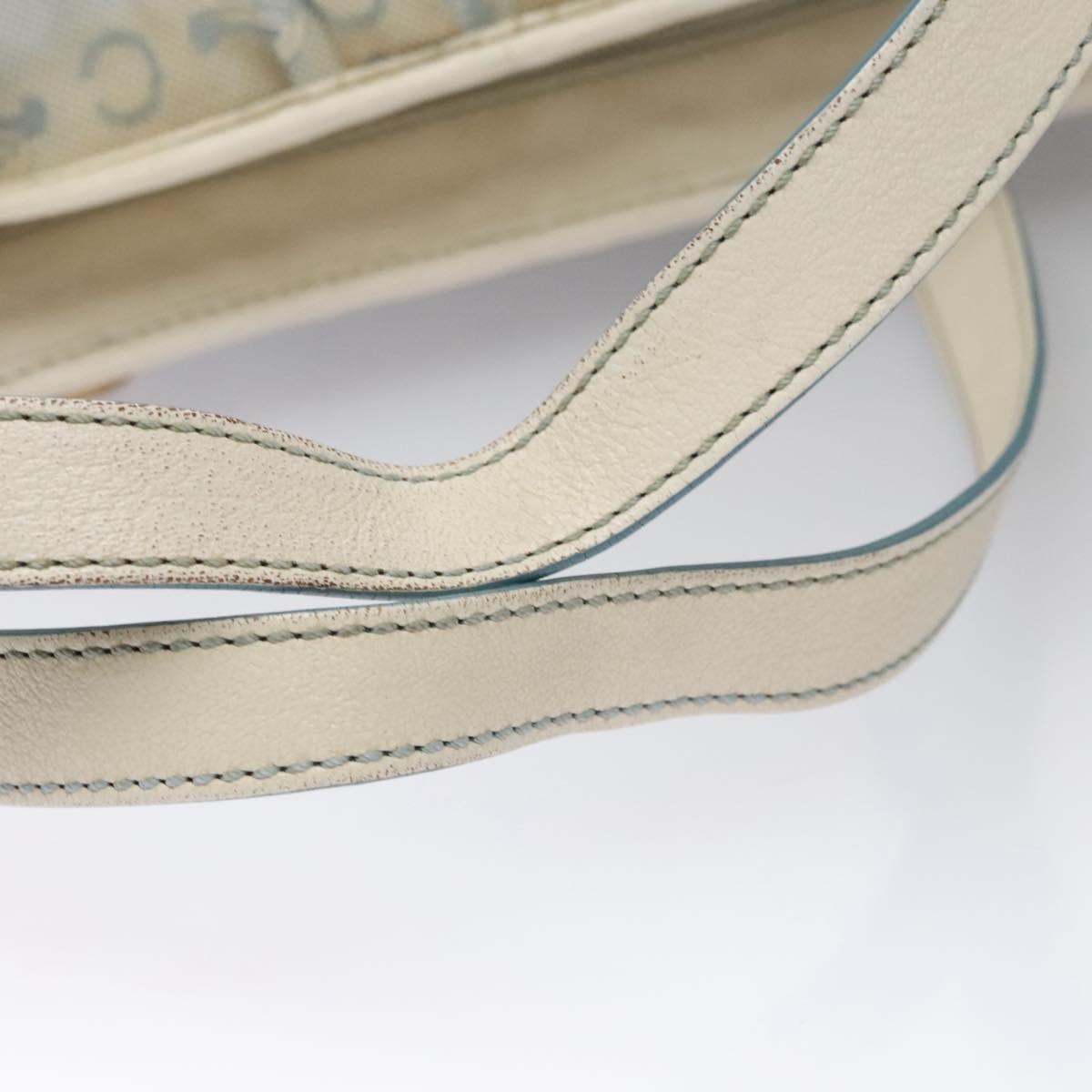CELINE C Macadam Canvas Tote Bag Light Blue White Gold - 8