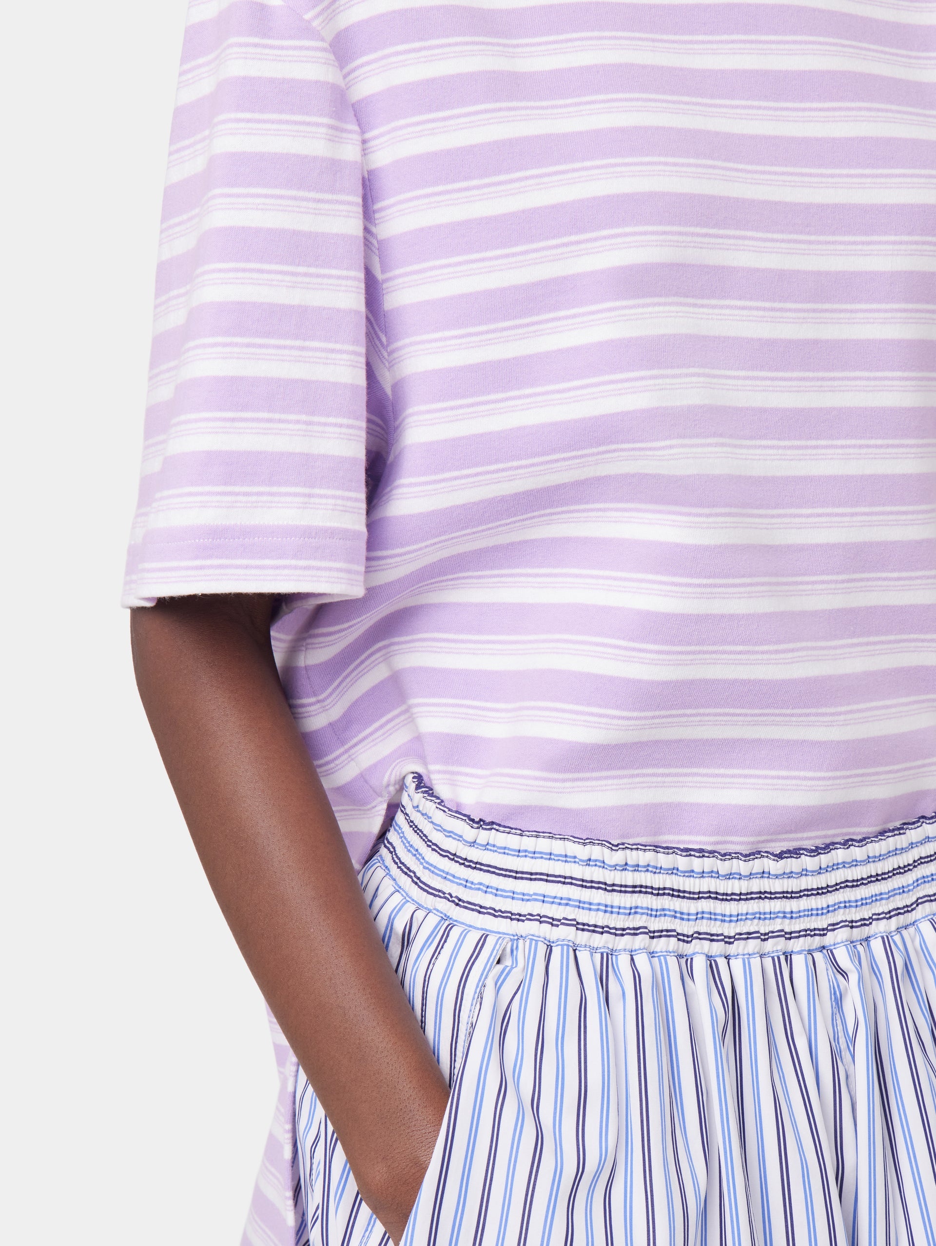 STRIPED SHORTS IN COTTON POPLIN - 4
