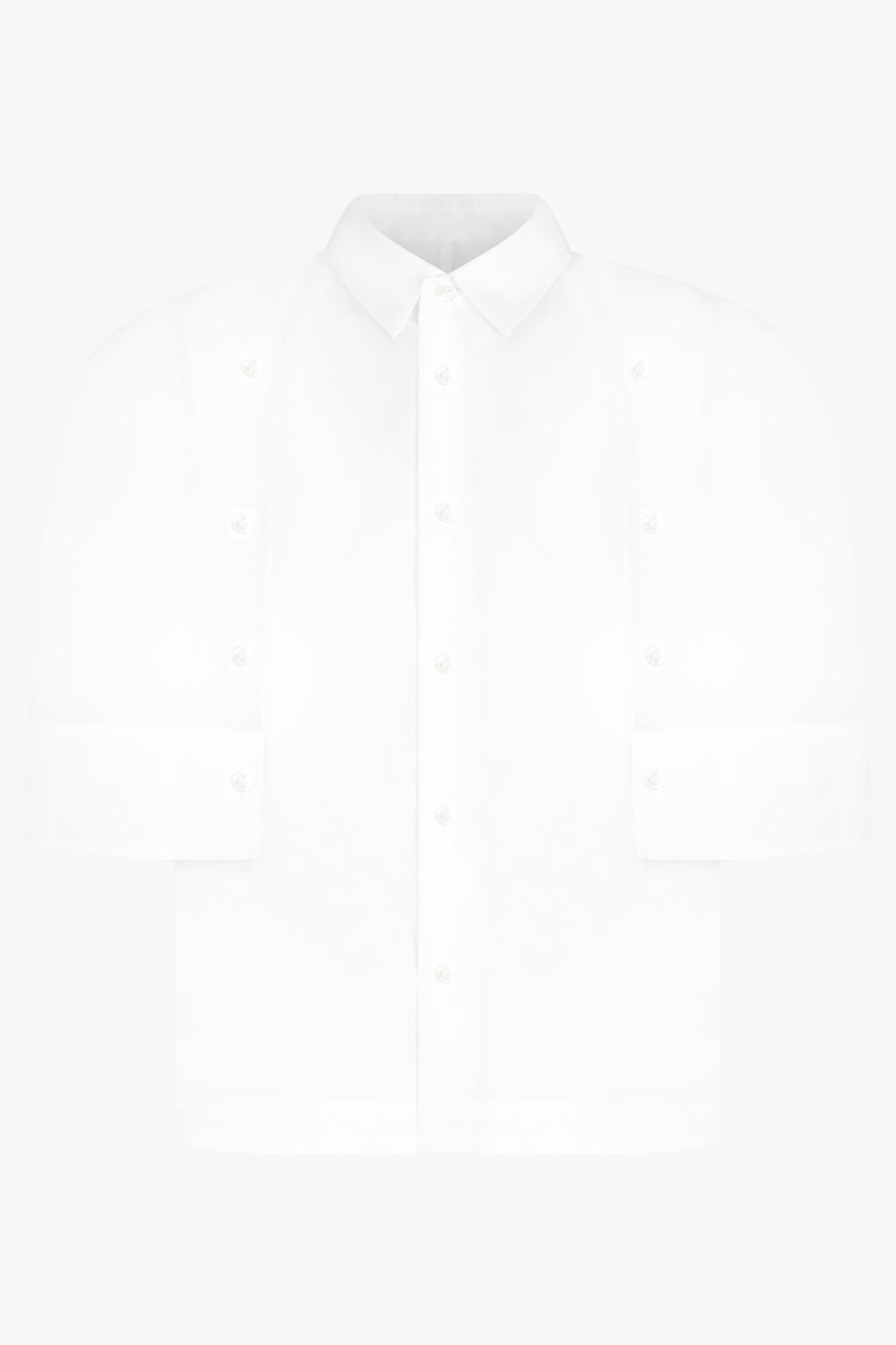 DOUBLE LAYER COTTON BROAD SHIRT | WHITE - 1