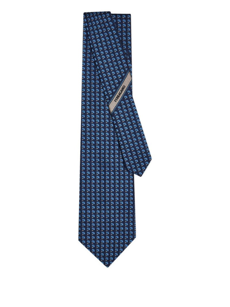 FERRAGAMO jacquard gancini pegasus tie outlook