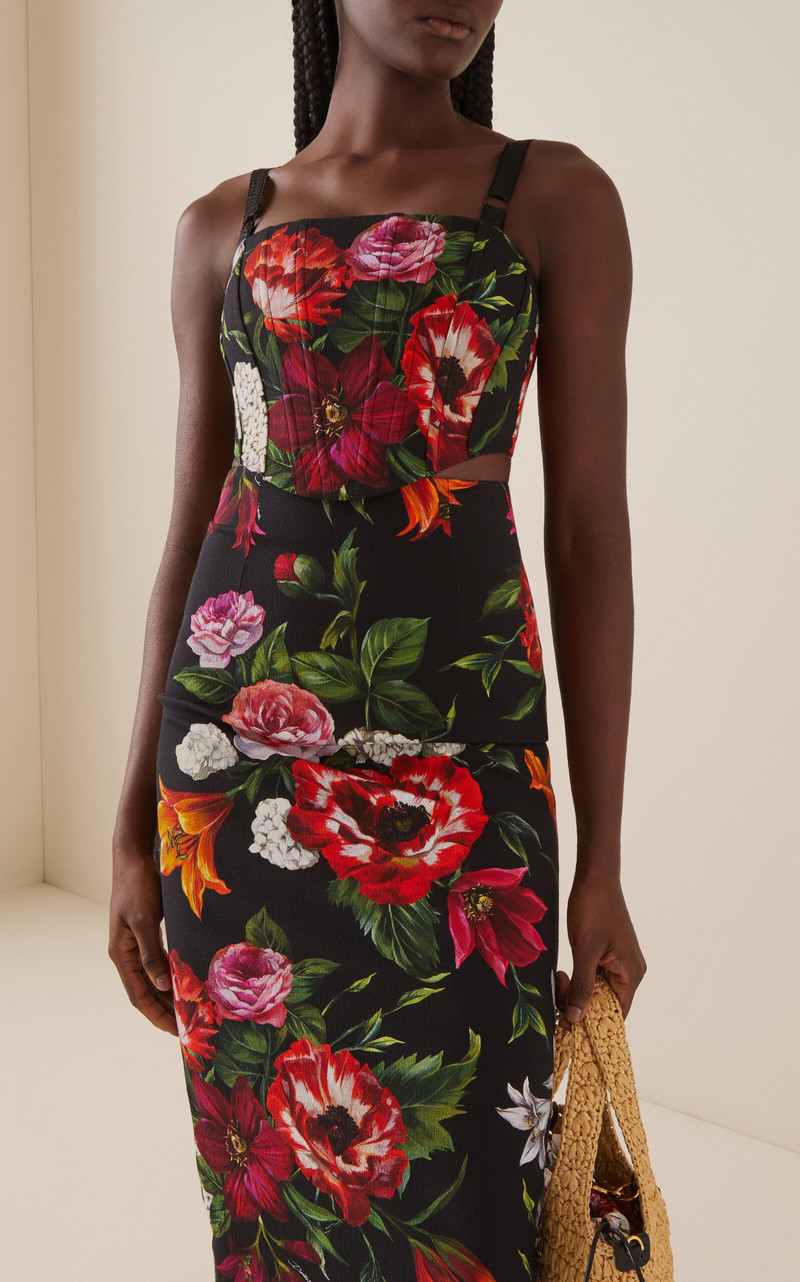Dolce & Gabbana Floral-Printed Rayon Corset Top floral outlook
