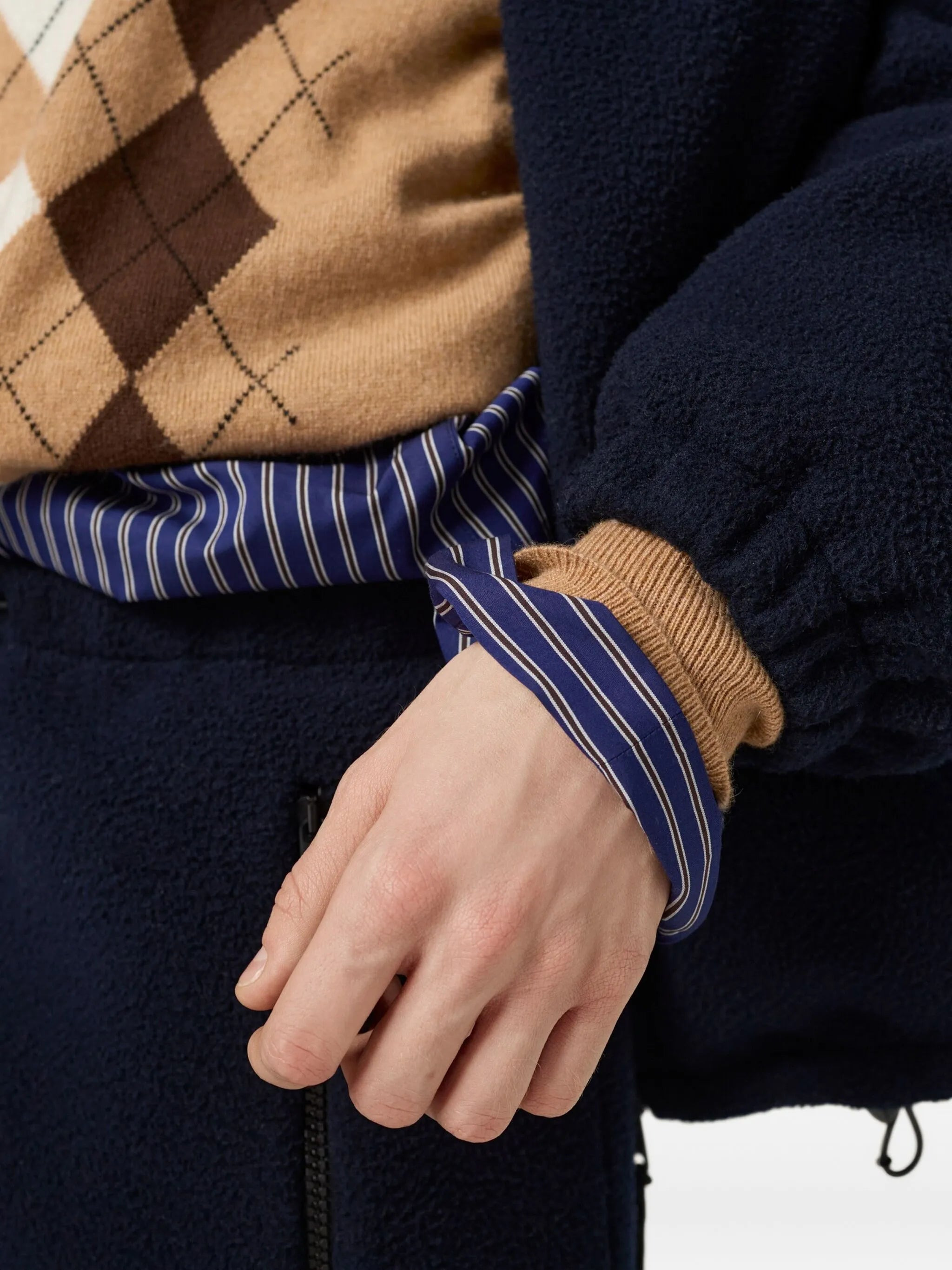 argyle three-button polo sweater - 5