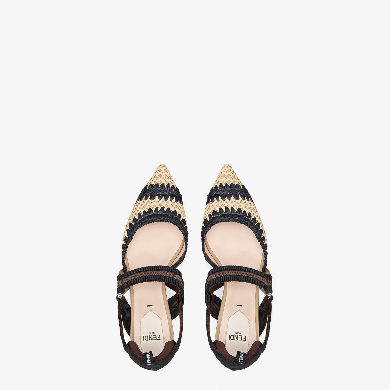 Black raffia Colibrì slingbacks - 4