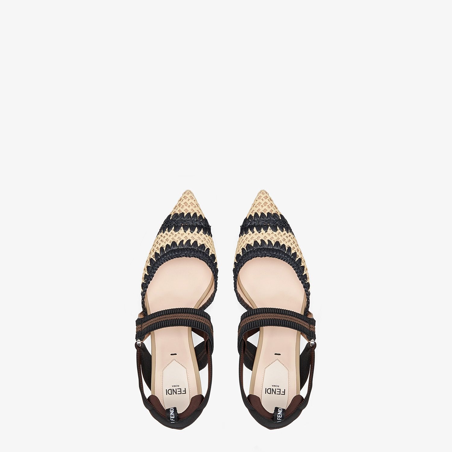 Black raffia Colibrì slingbacks - 4