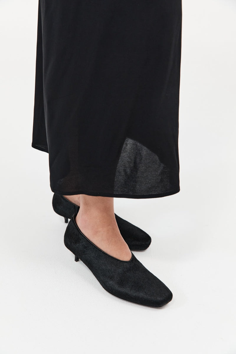 ST. AGNI Pony Hair Glove Heel - Black outlook