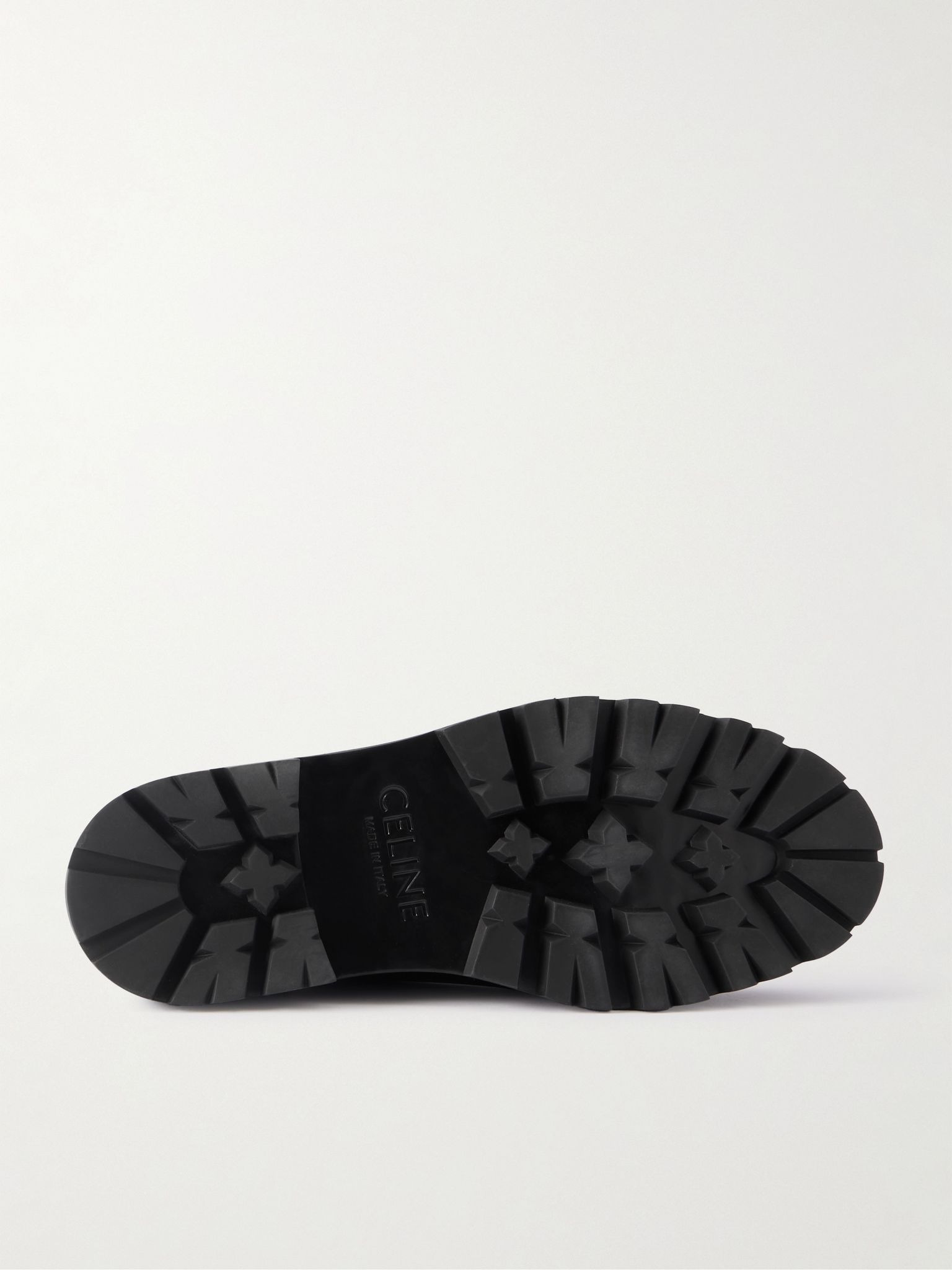 Logo-Perforated Leather Derby Shoes Black - 3