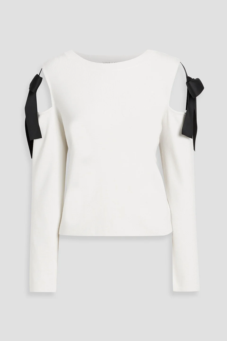 Dara bow-detailed cutout wool-blend sweater - 1