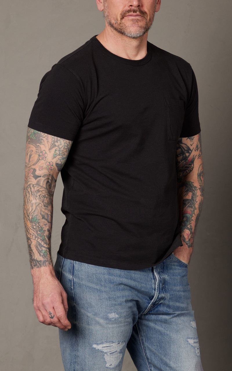 2-PACK GARMENT-DYED POCKET TEES BLACK - 4