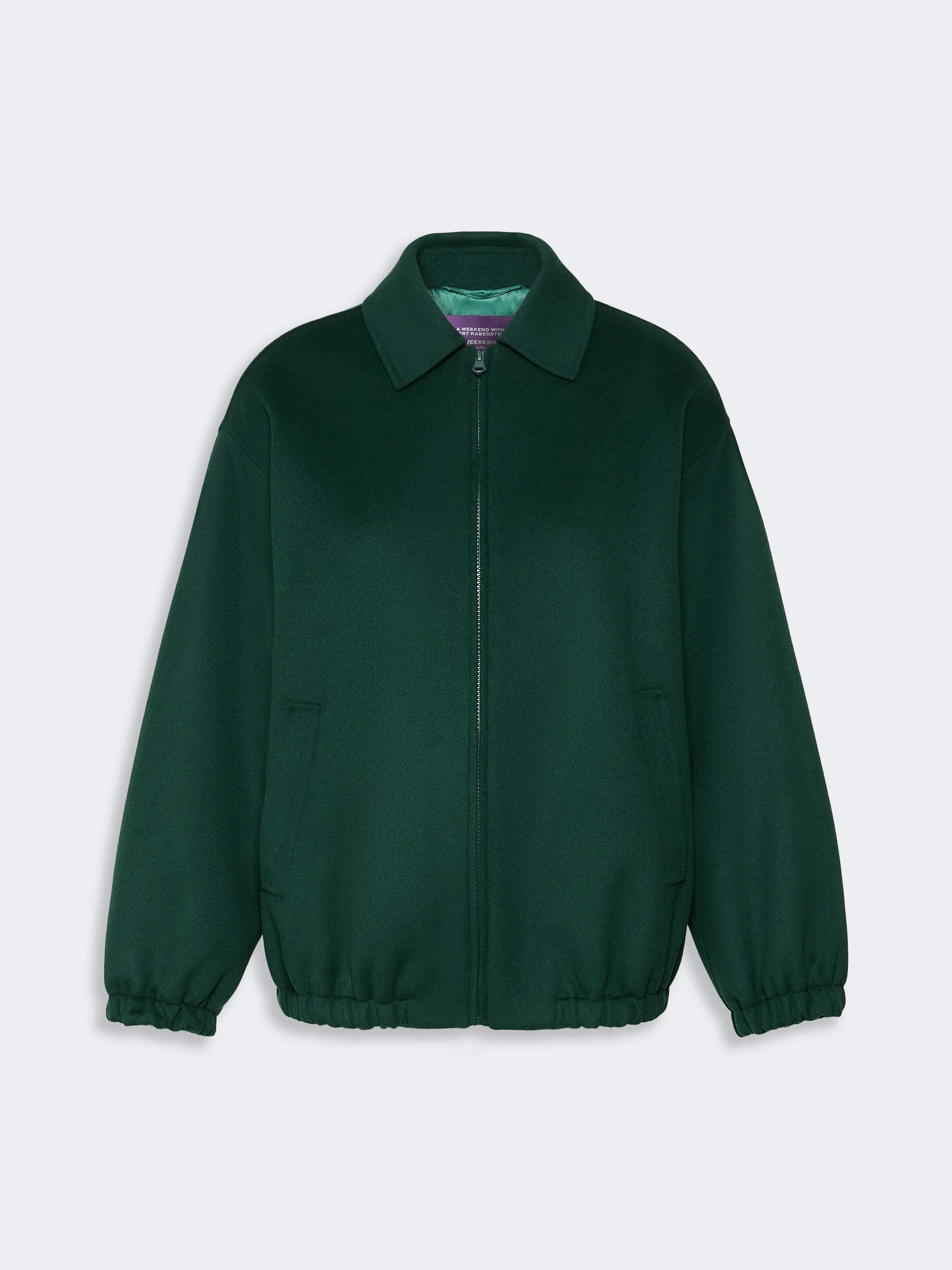 WKSGOLF Double wool broadcloth bomber jacket - DARK GREEN - 1