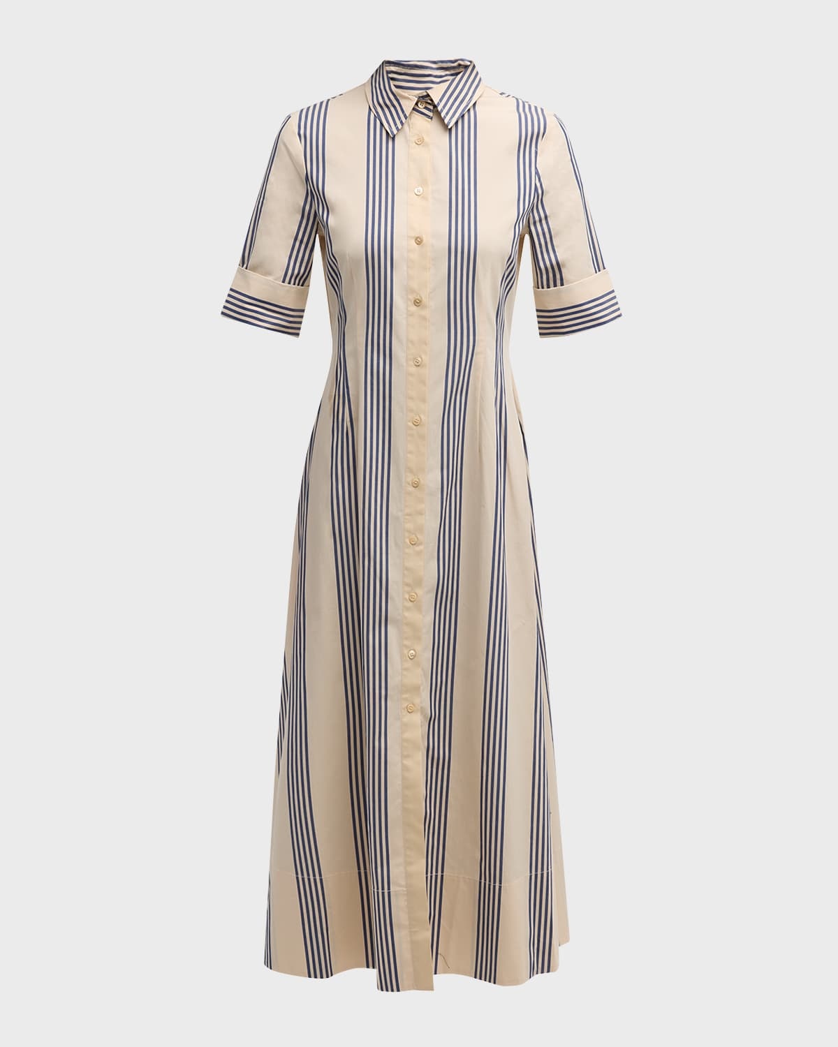 Joan Cotton Poplin Stripe Maxi Dress - 1