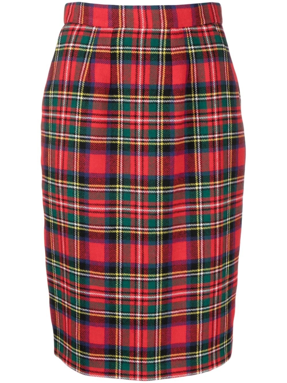 tartan-check pencil skirt - 1