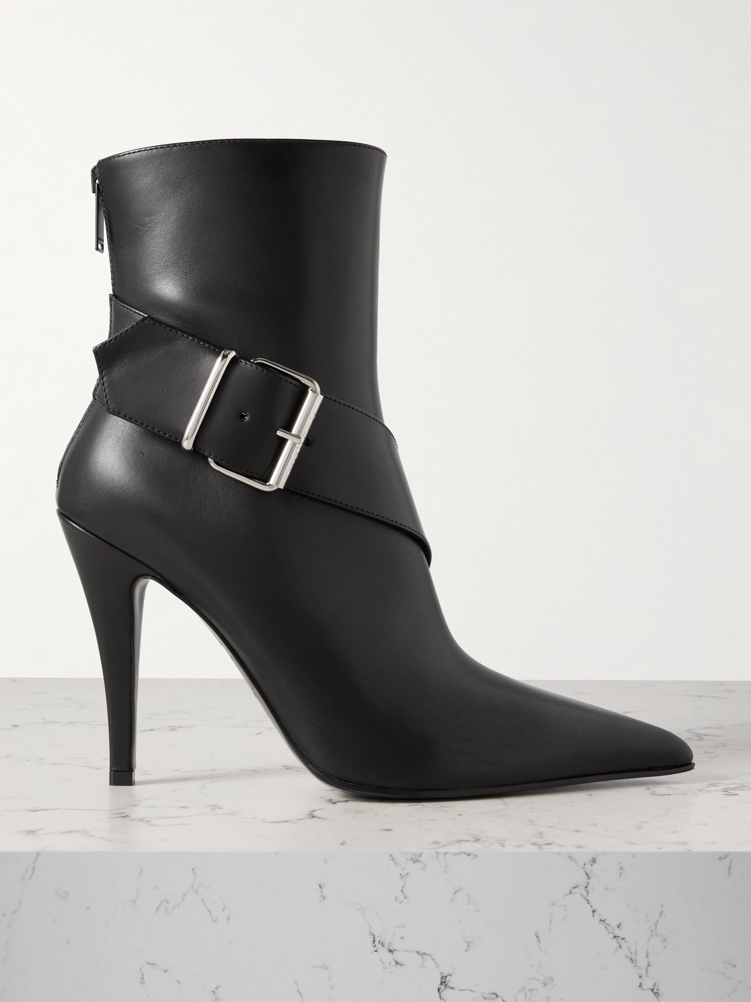 Buckled leather ankle boots Black - 1
