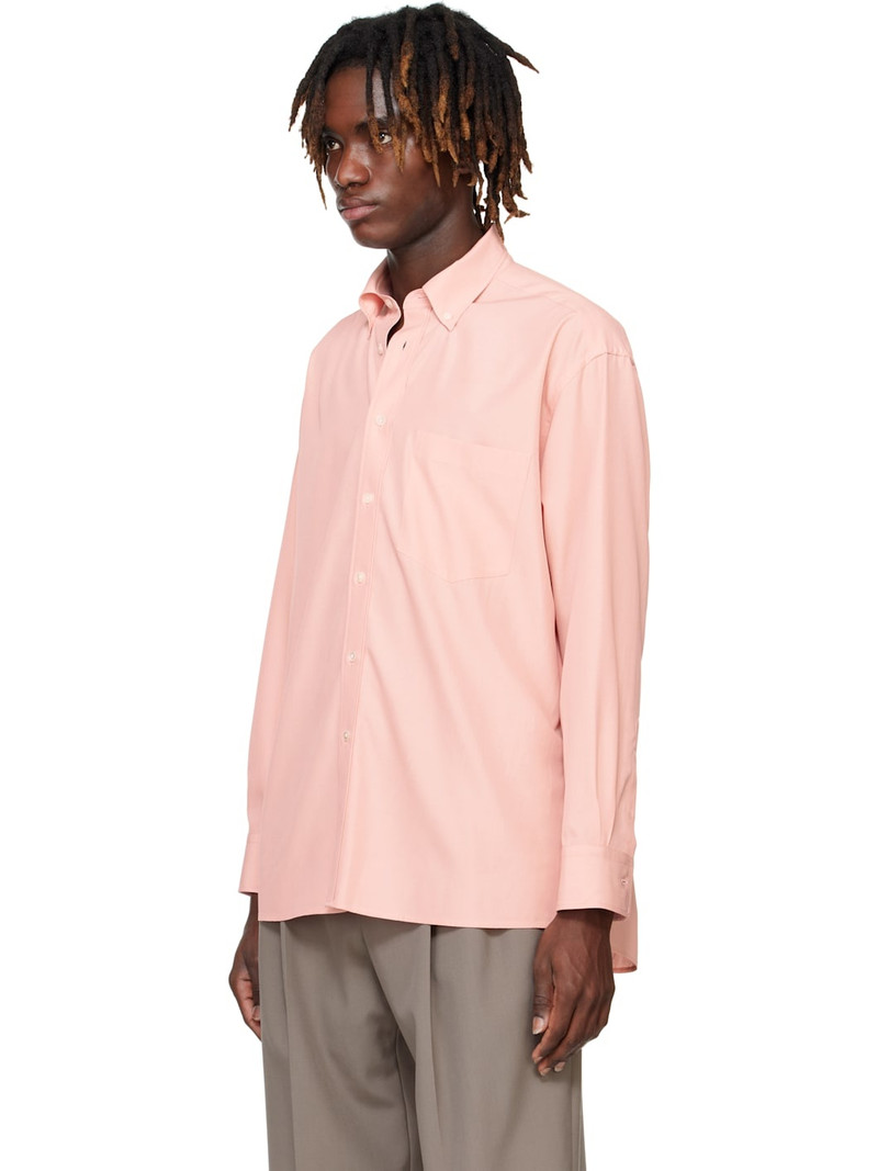 AURALEE Red Silk Broad Button Down Shirt outlook