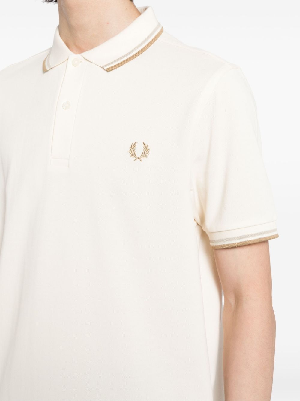 logo-embroidered cotton polo shirt - 5