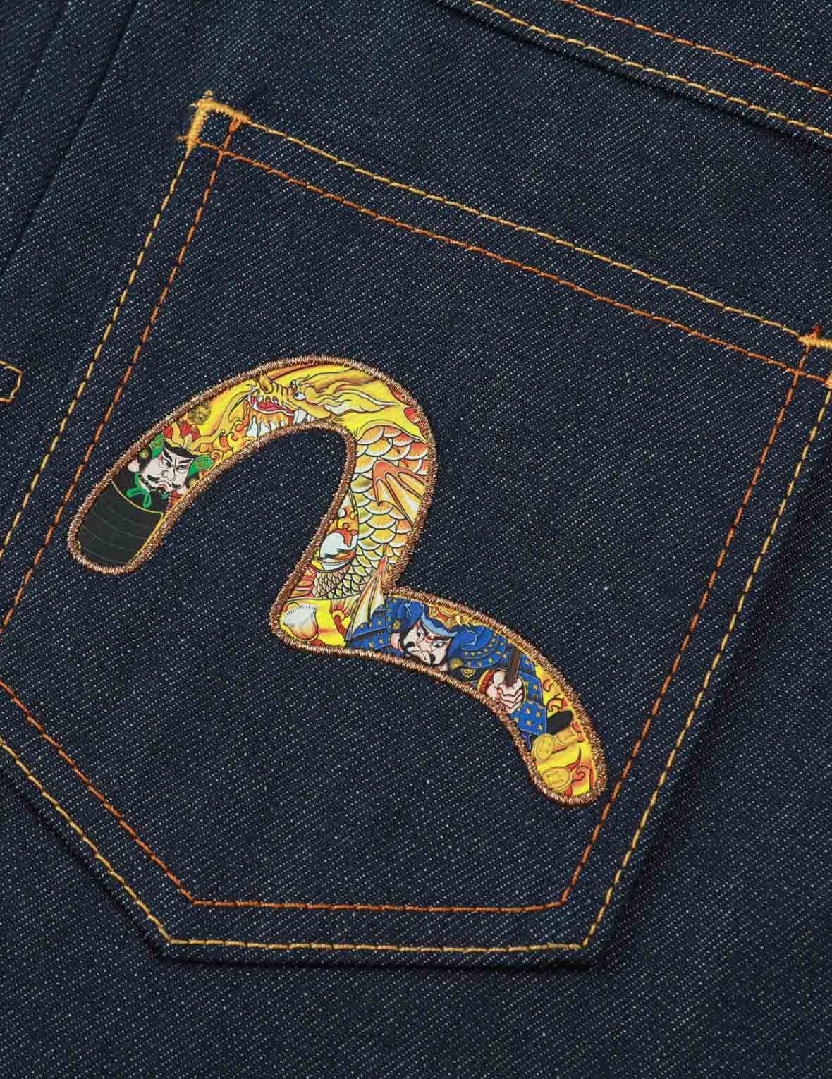 SAMURAI-PATTERN KAMON AND SEAGULL DENIM SHIRT - 8