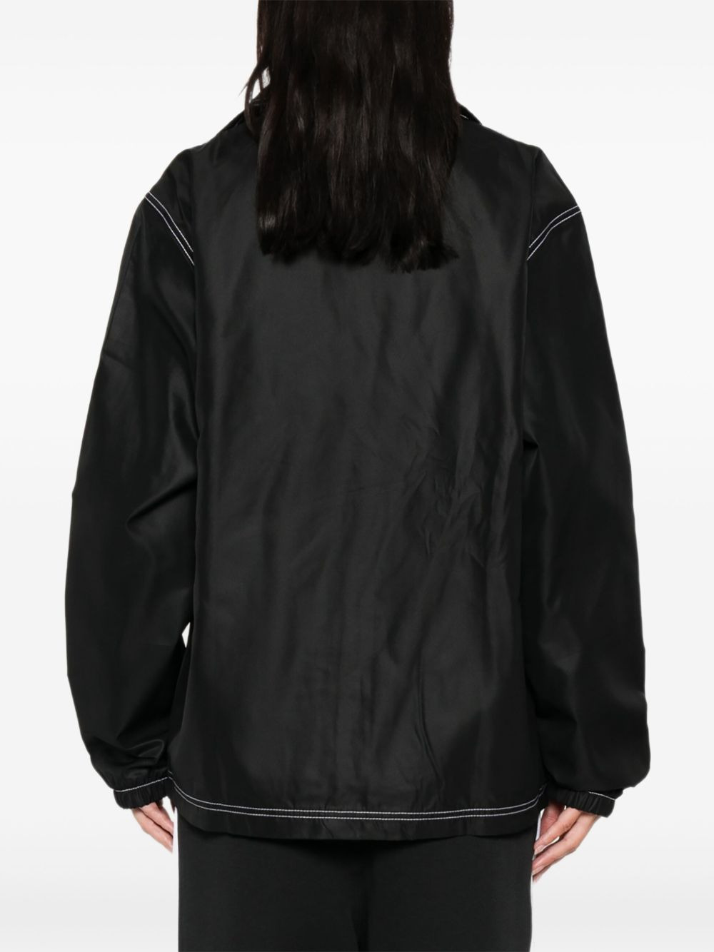 contrast-stitch pocketed shirt jacket - 4