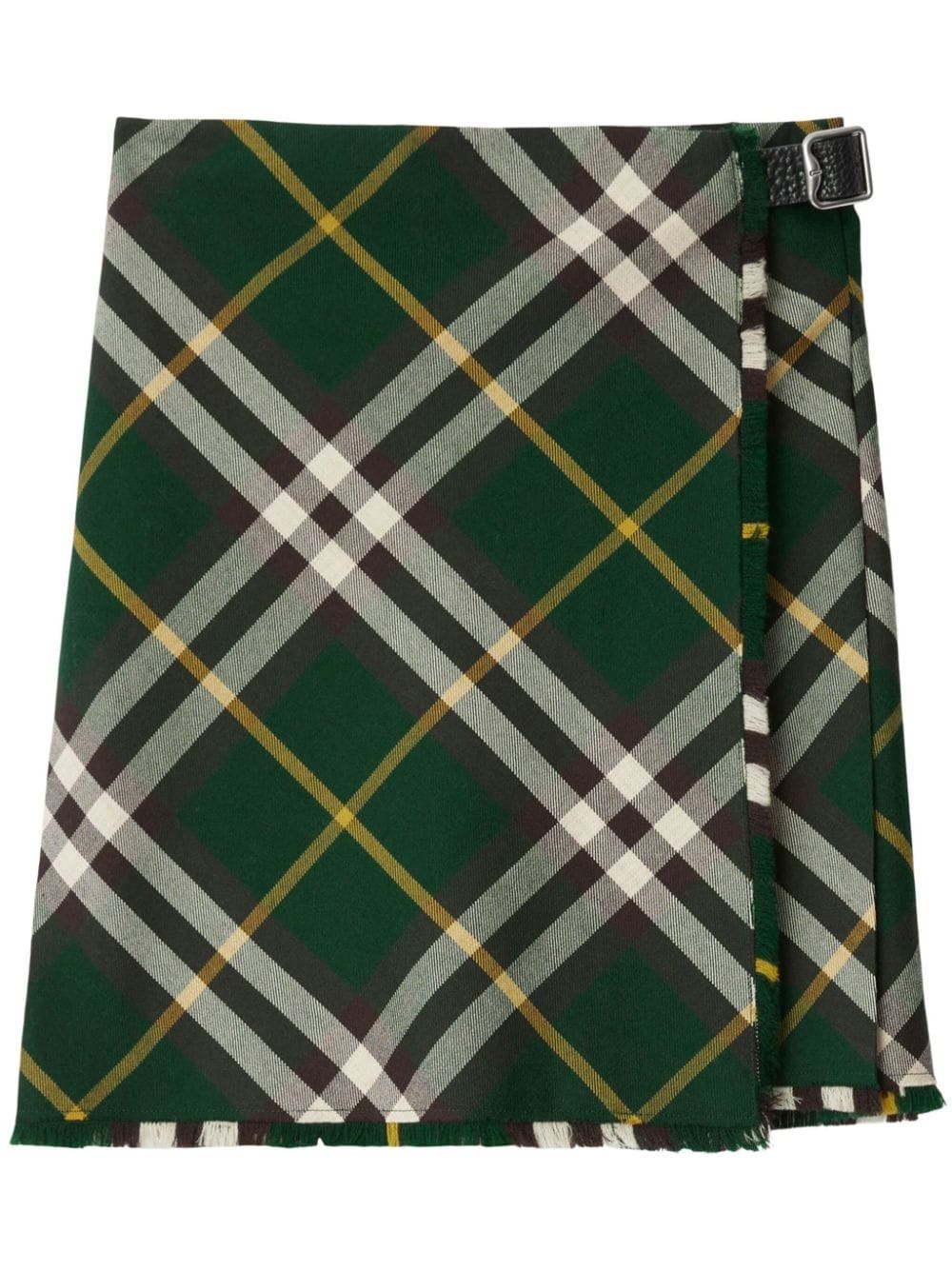 check-pattern wool skirt - 1