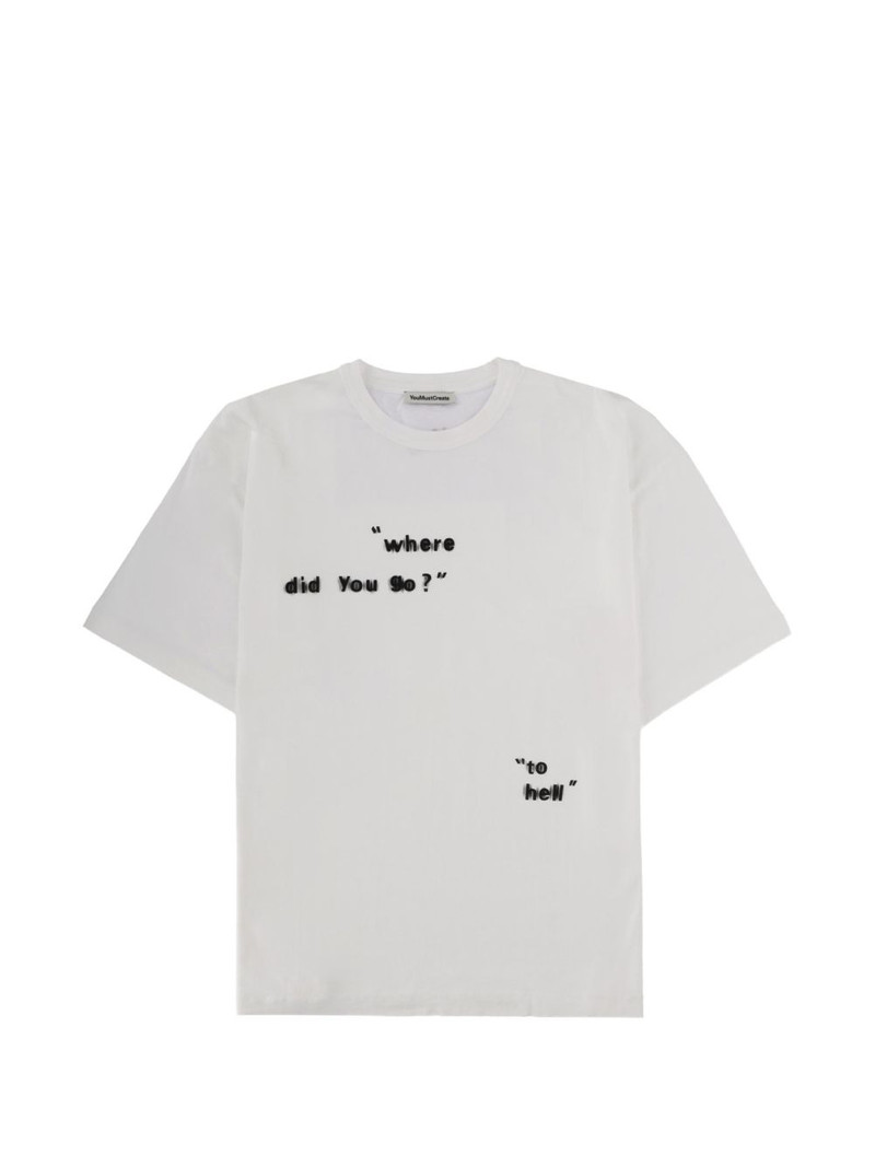 print-detail T-shirt 1