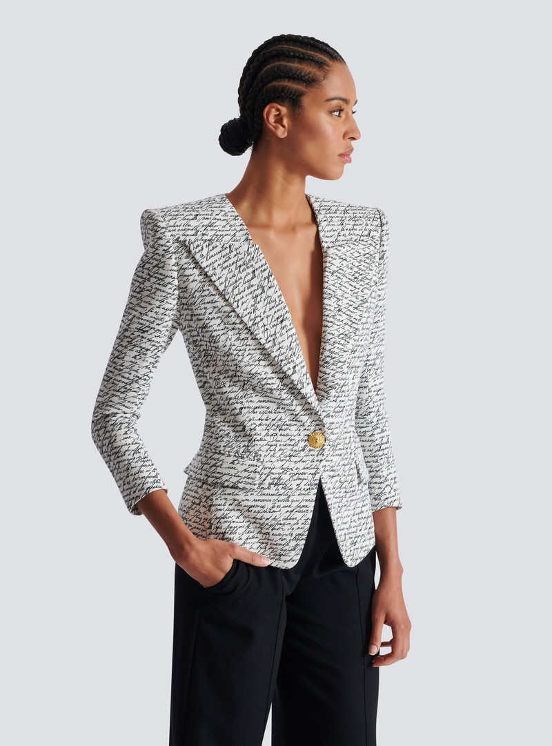 1-button jacket with "Love Letter" print 6