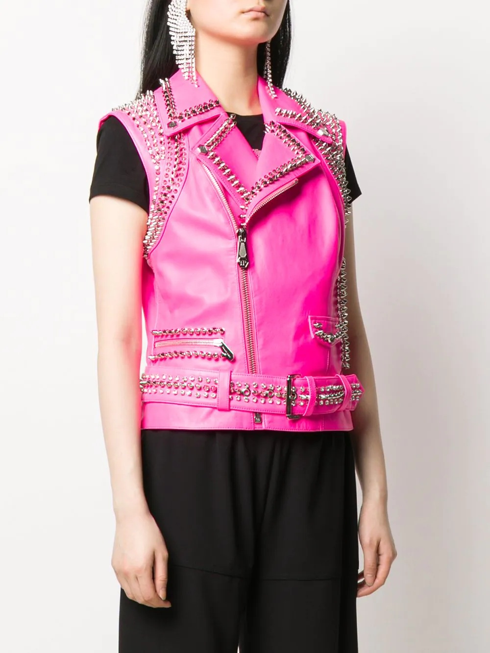 studded fitted vest - 3