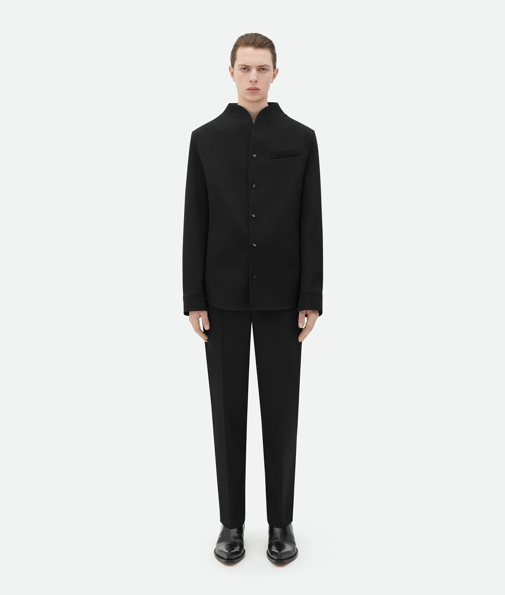 Light Wool Funnel Neck Shirt - 1