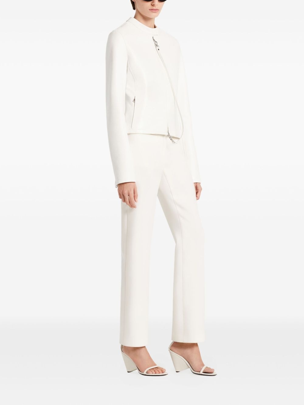 City zip-front cropped jacket - 3
