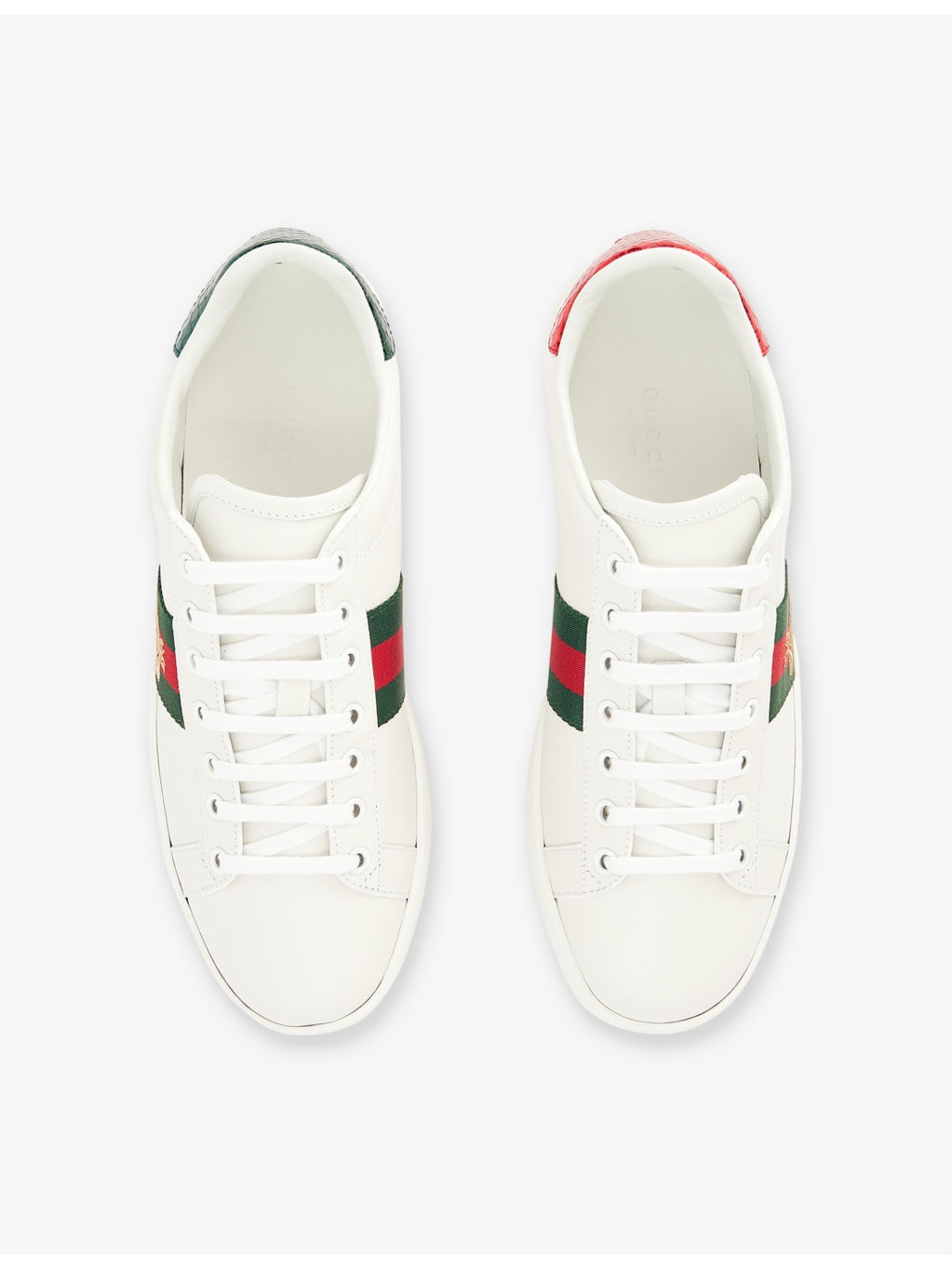 Ace bee-embroidered leather trainers - 2