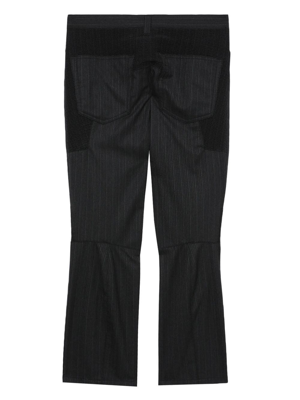 smocked-panel flared cropped trousers - 6