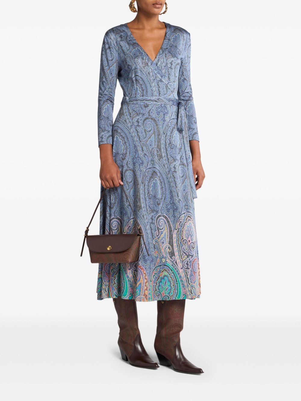 paisley wrap dress - 2
