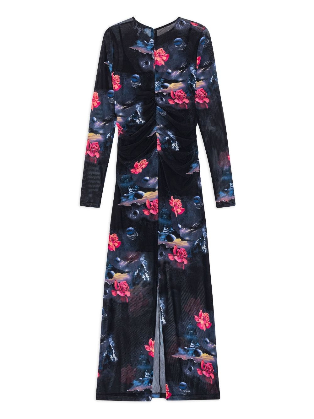 floral-print ruched maxi dress - 6