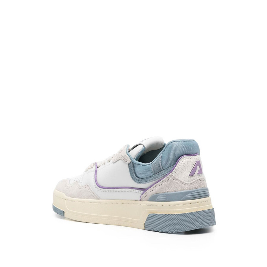 Autry Ladies Blue Low Top Leather Trainer Sneakers - 3