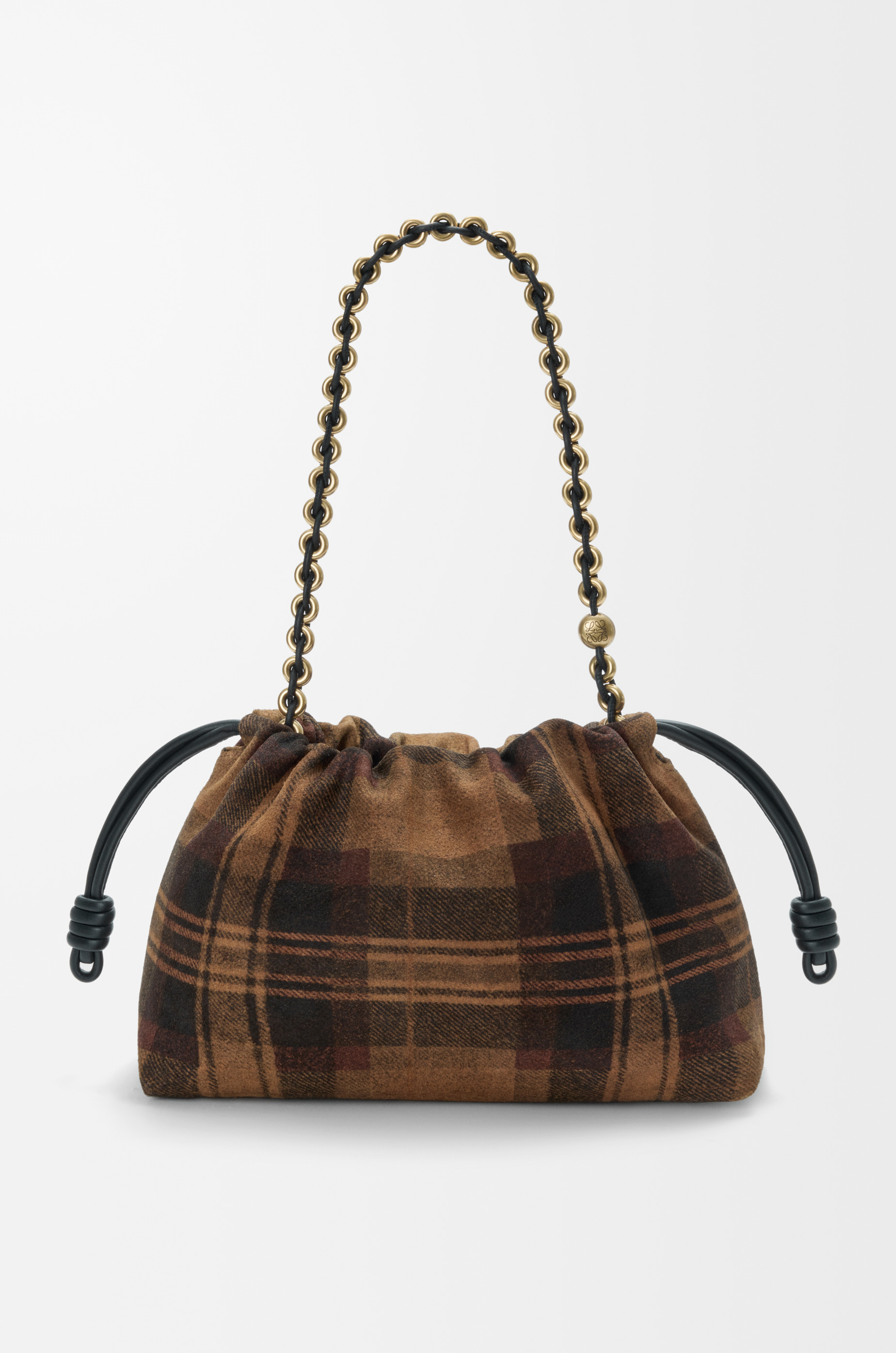 Medium Flamenco purse in tartan suede - 5