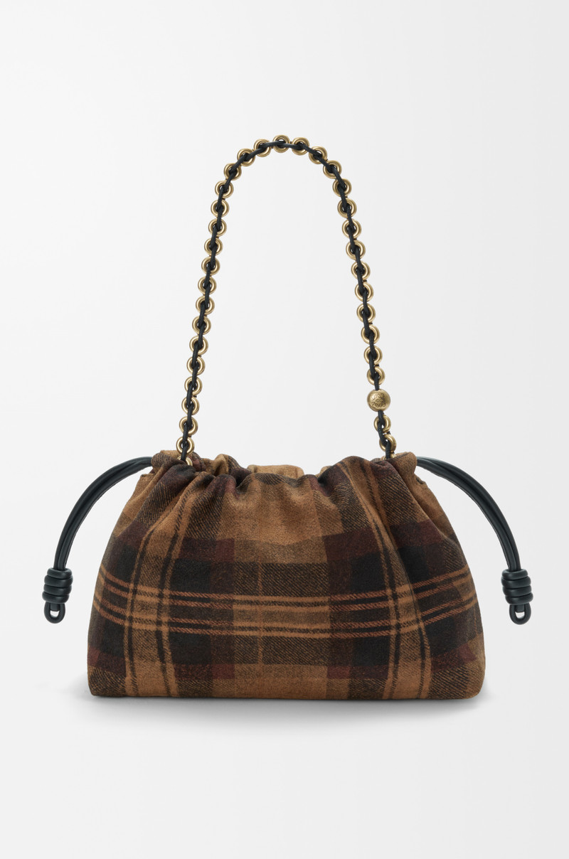 Medium Flamenco purse in tartan suede 5