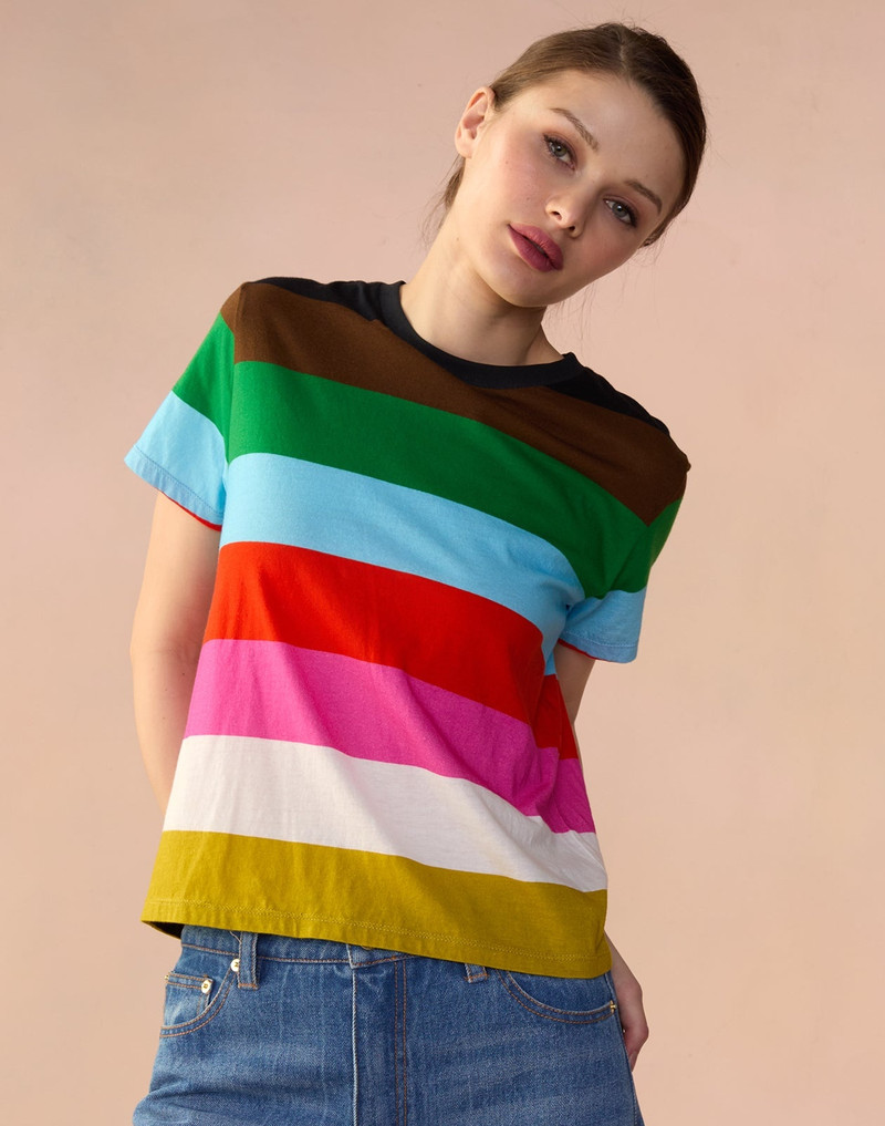 CYNTHIA ROWLEY Striped Tee outlook