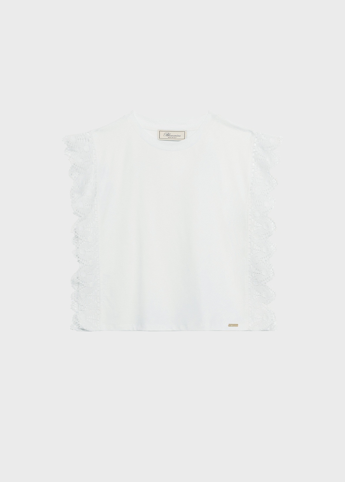 T-SHIRT WITH LACE DETAILS - 1