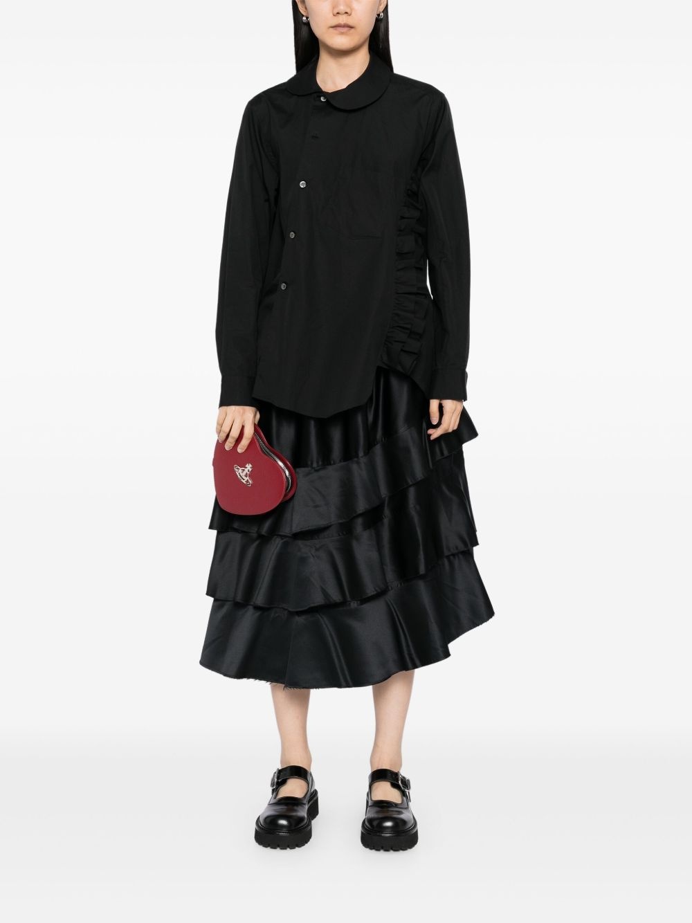 raw-edge layered skirt - 3
