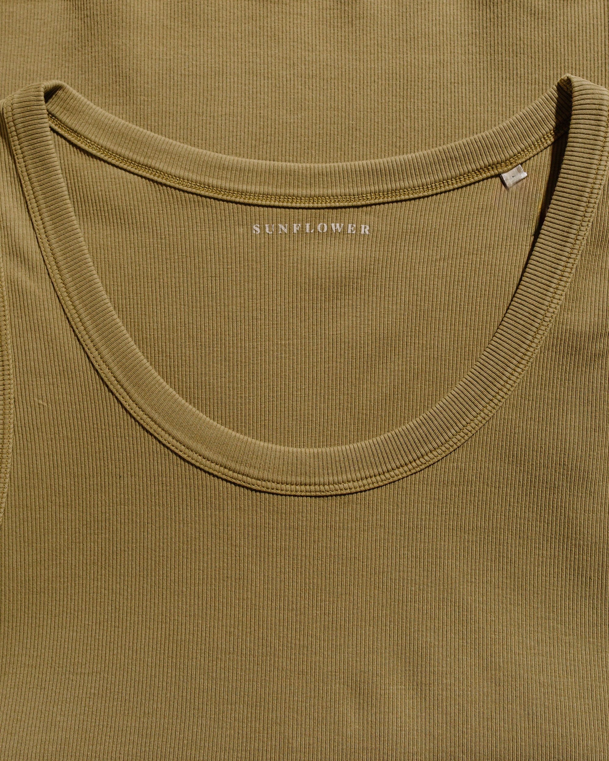 Rib Tank Top Khaki - 4