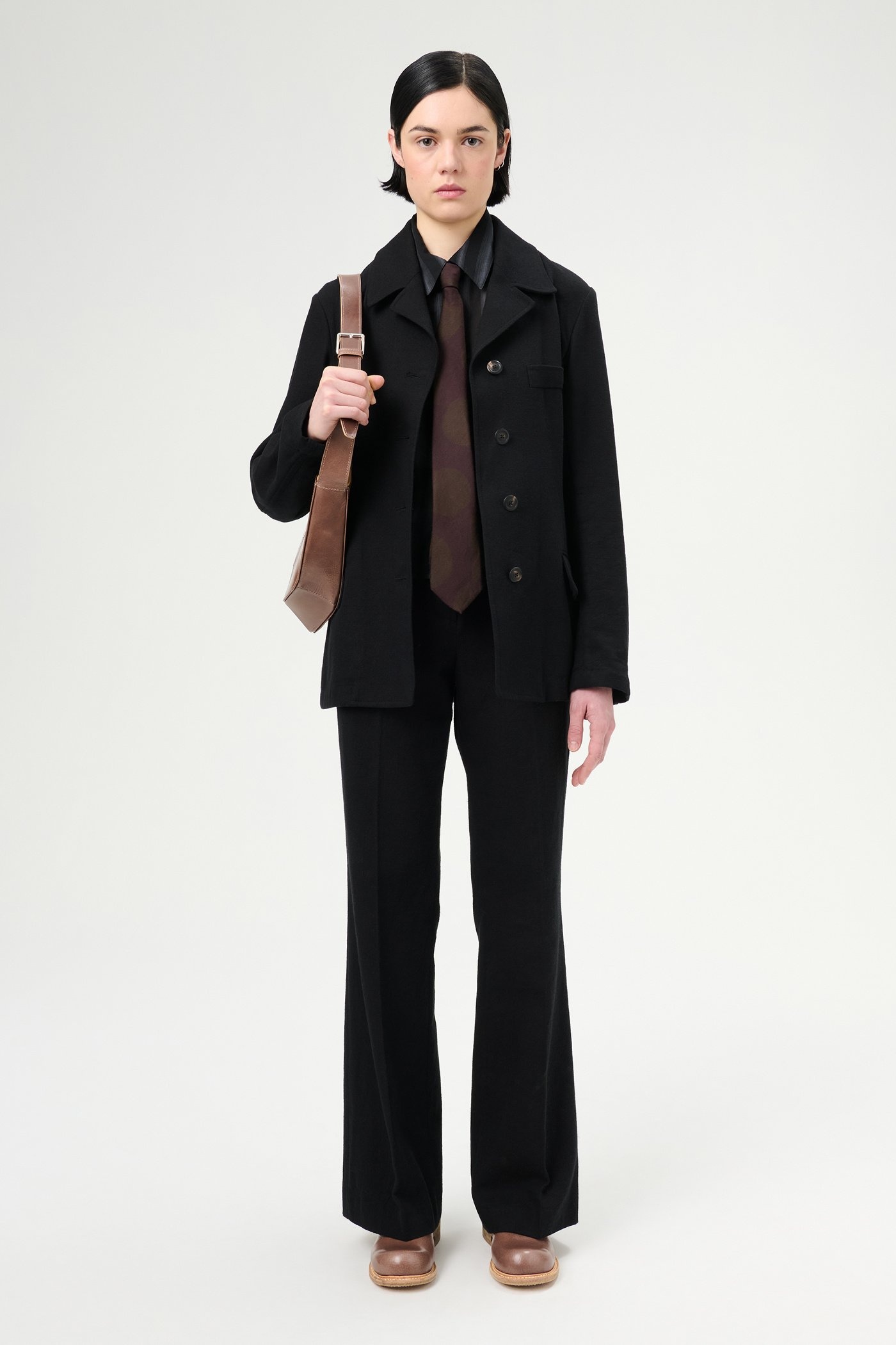 Sweep Blazer Draping Black Canvas - 2