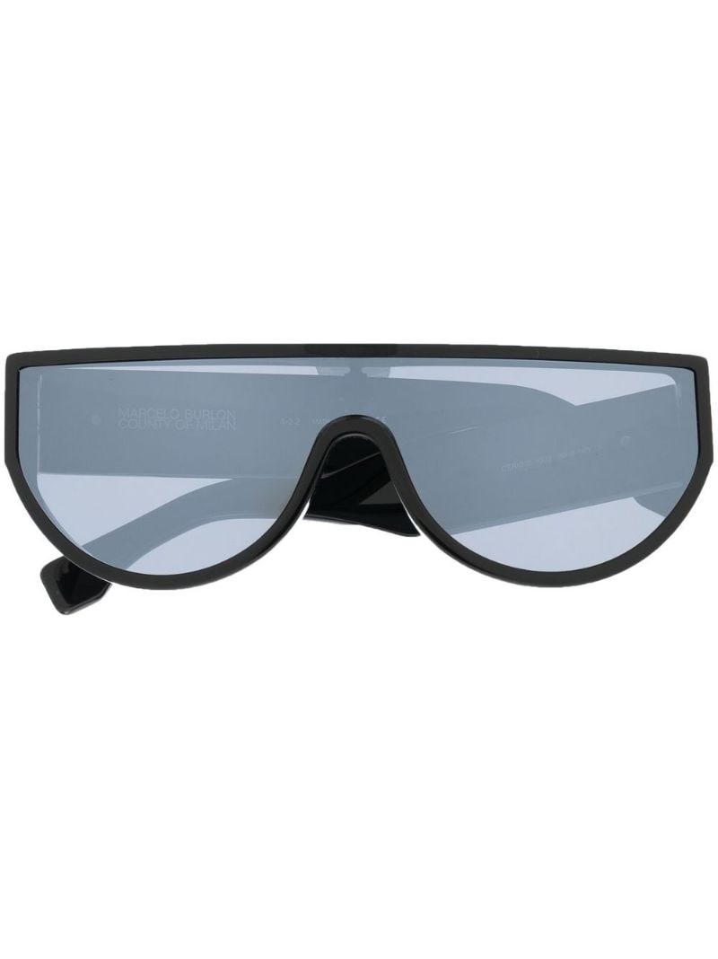 oversized frame mirrored sunglasses - 1