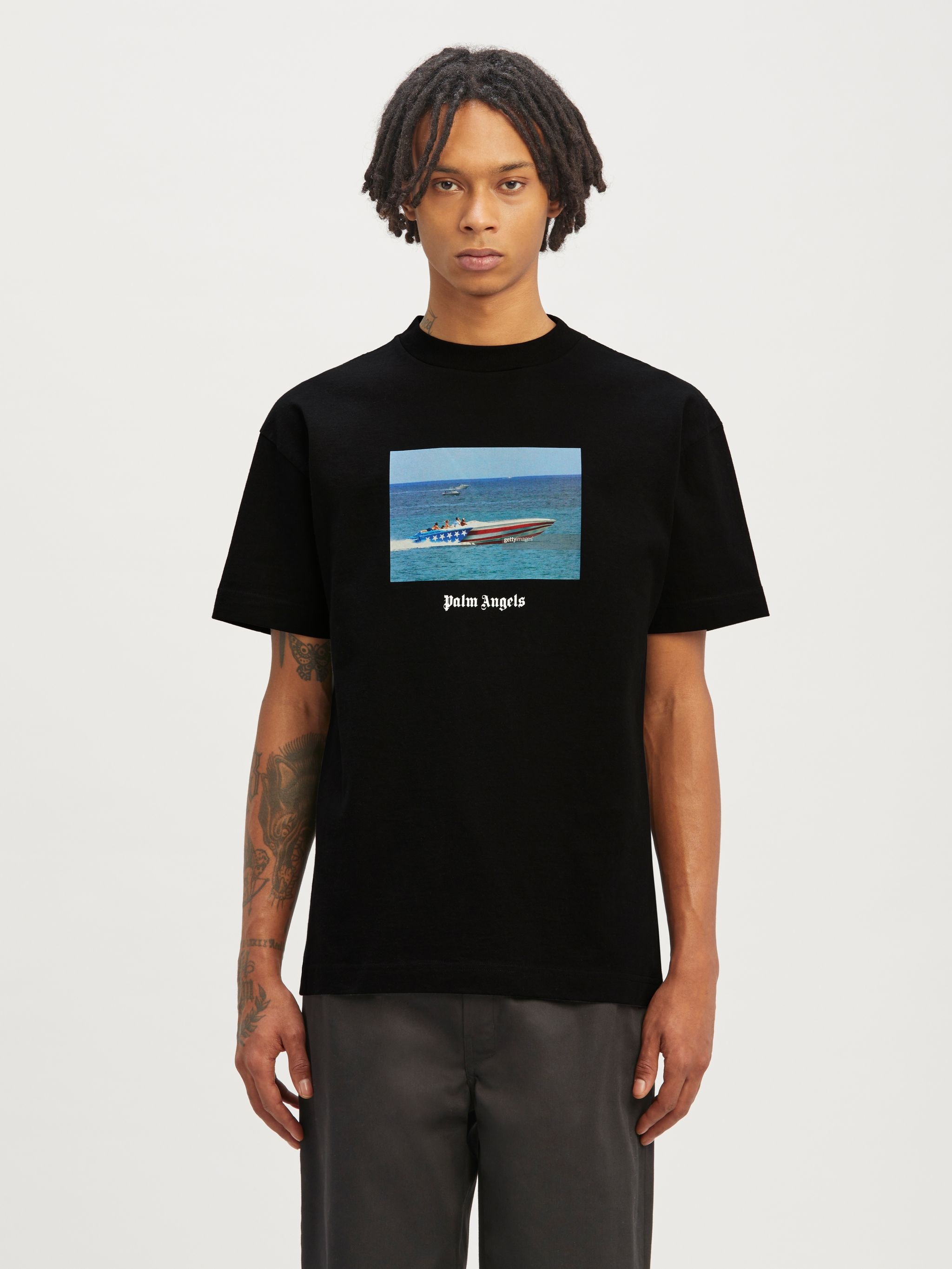 ☆Palm Angels☆Tシャツ Getty Speed Boat Classic Palm Angels Getty Speedboat Classic Tee | REVERSIBLE
