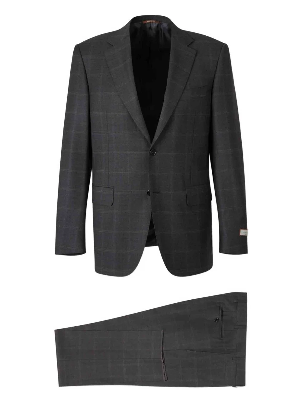 check-pattern single-breasted suit - 1