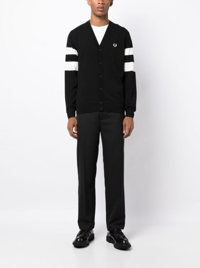 Fred Perry logo-embroidered button-up cardigan outlook