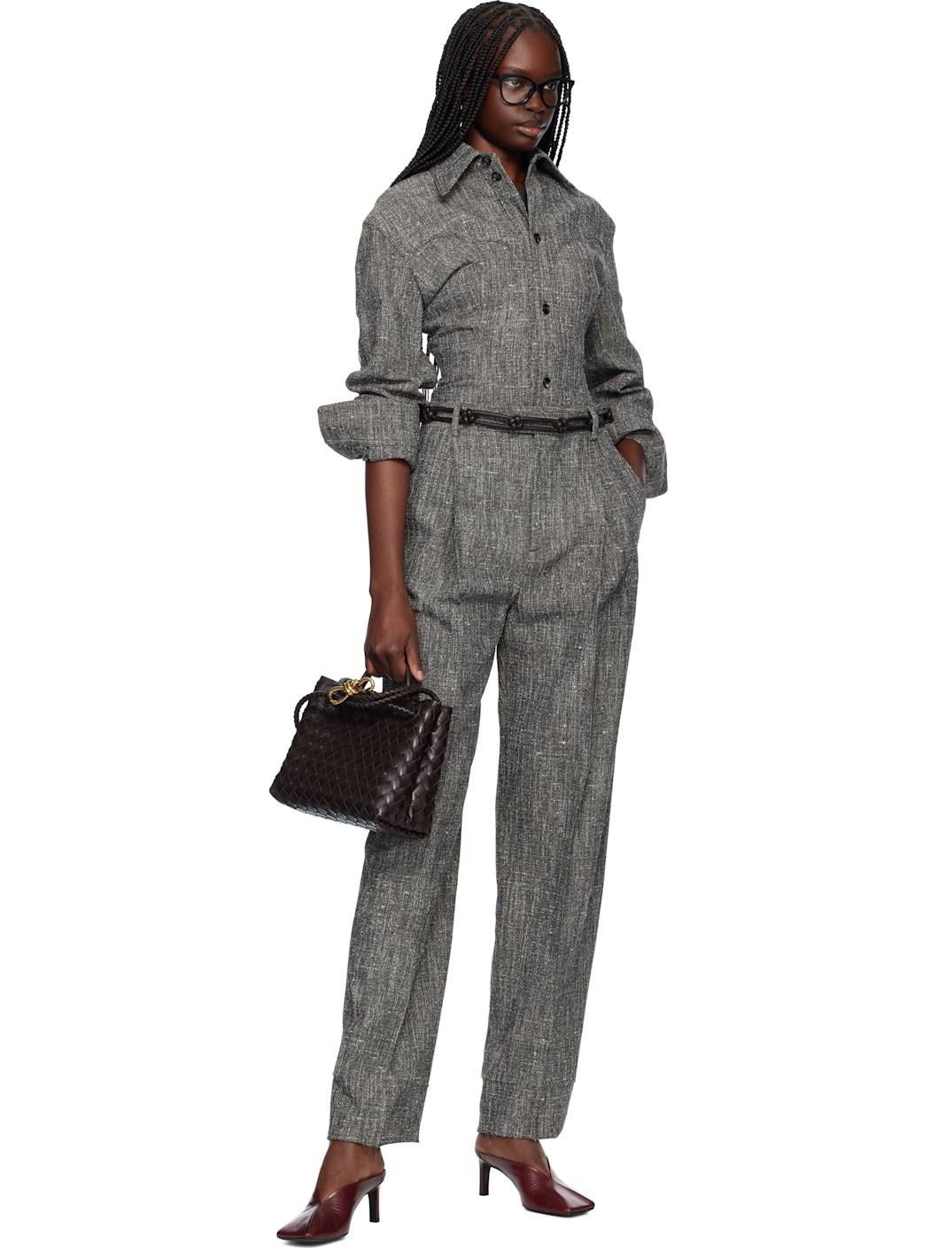 Gray Melange Viscose & Silk Shirt - 5