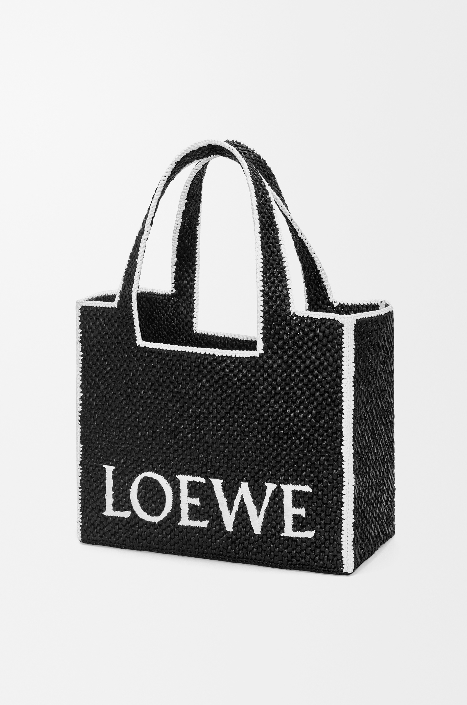 Large LOEWE Font Tote in raffia - 5