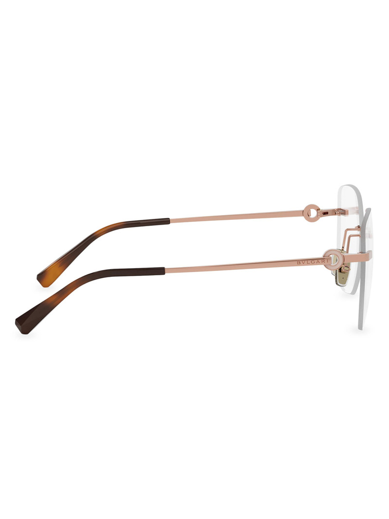 Women's 56MM Geometric Optical Glasses - Rose Gold 7