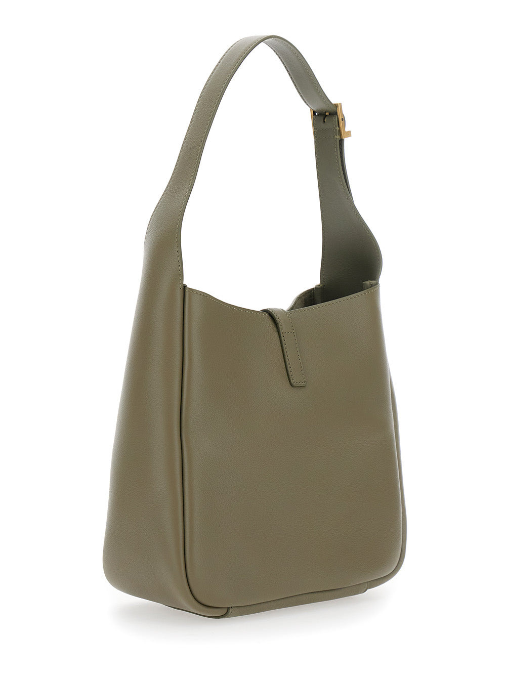 Saint Laurent Women 'Le 5 À 7' Green Shoulder Bag With Cassandre Detail In Hammered Leather Woman - 3