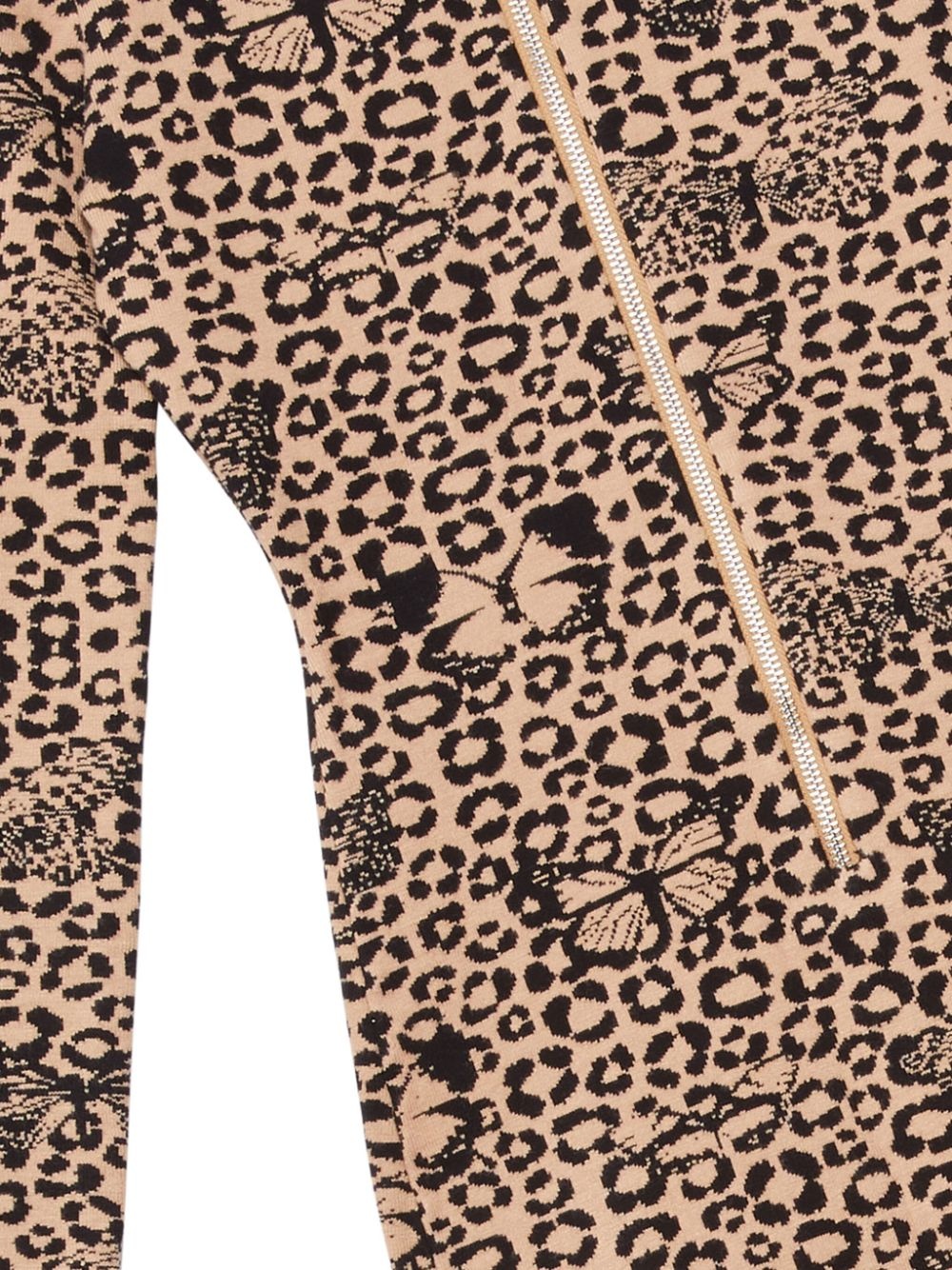 butterfly-jacquard zip-up catsuit - 2